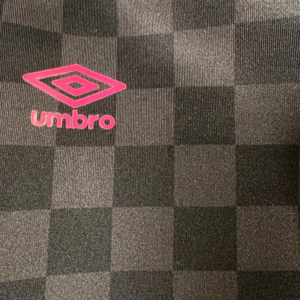 UMBRO Pants Jr. Women's Checkered Straight Leg Yoga Capri Stretch Black Gray XL - Picture 5 of 13